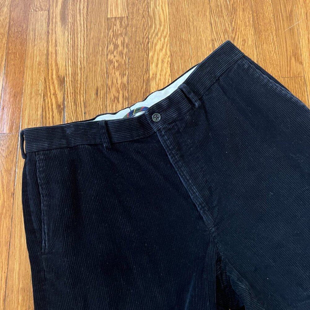 Land's End Heavyweight Black Corduroy Traditional Fit Pants - Men's 33x34 - Picture 3 of 6